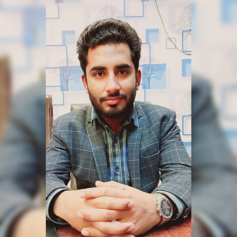 Ali Haider explaining creative design concepts, showcasing his passion for design and technology at Haider's Creations